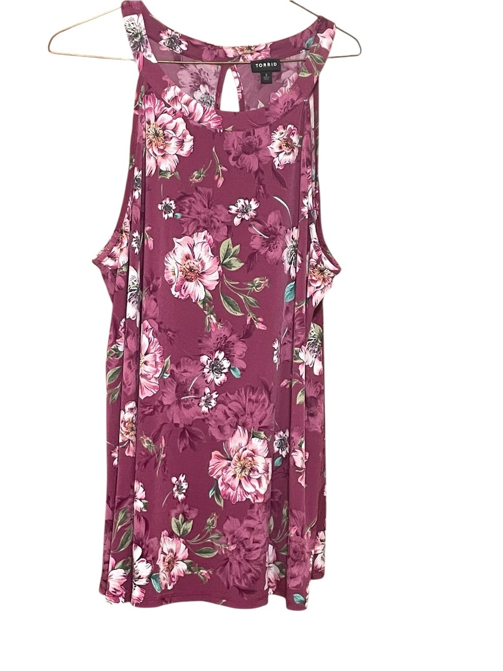 Torrid Plum Floral Keyhole Tank top